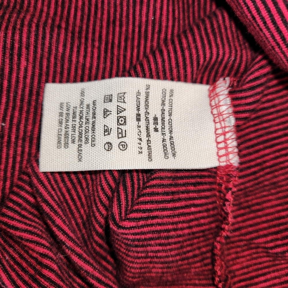Free People Penelope Long Puff Sleeve Scoop Neck Size XS Ruffle Red/Black Stripe - Picture 7 of 9